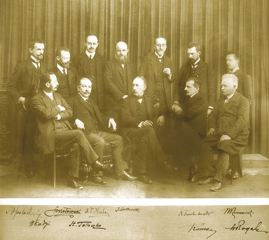 Kolejni prezesi Towarzystwa Przyrodników im. M. Kopernika około 1915