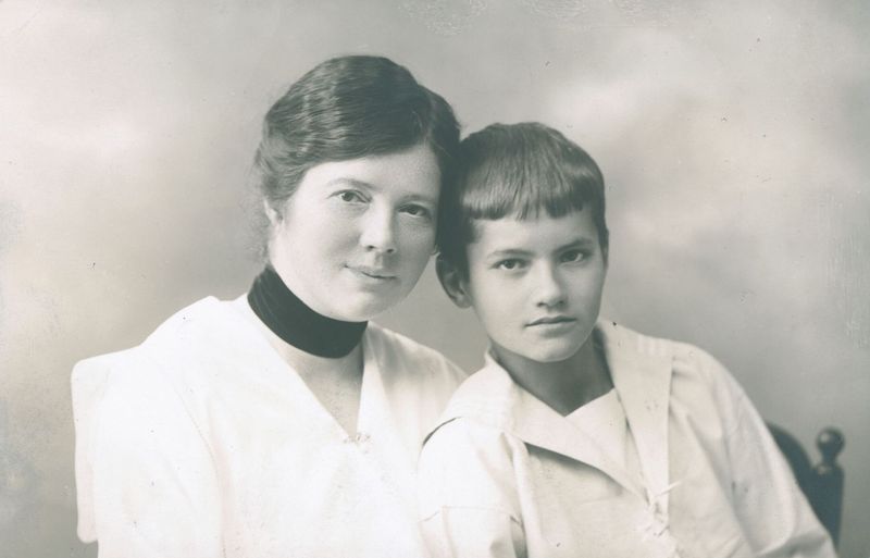 Zofia Smoluchowska z synem Romanem
