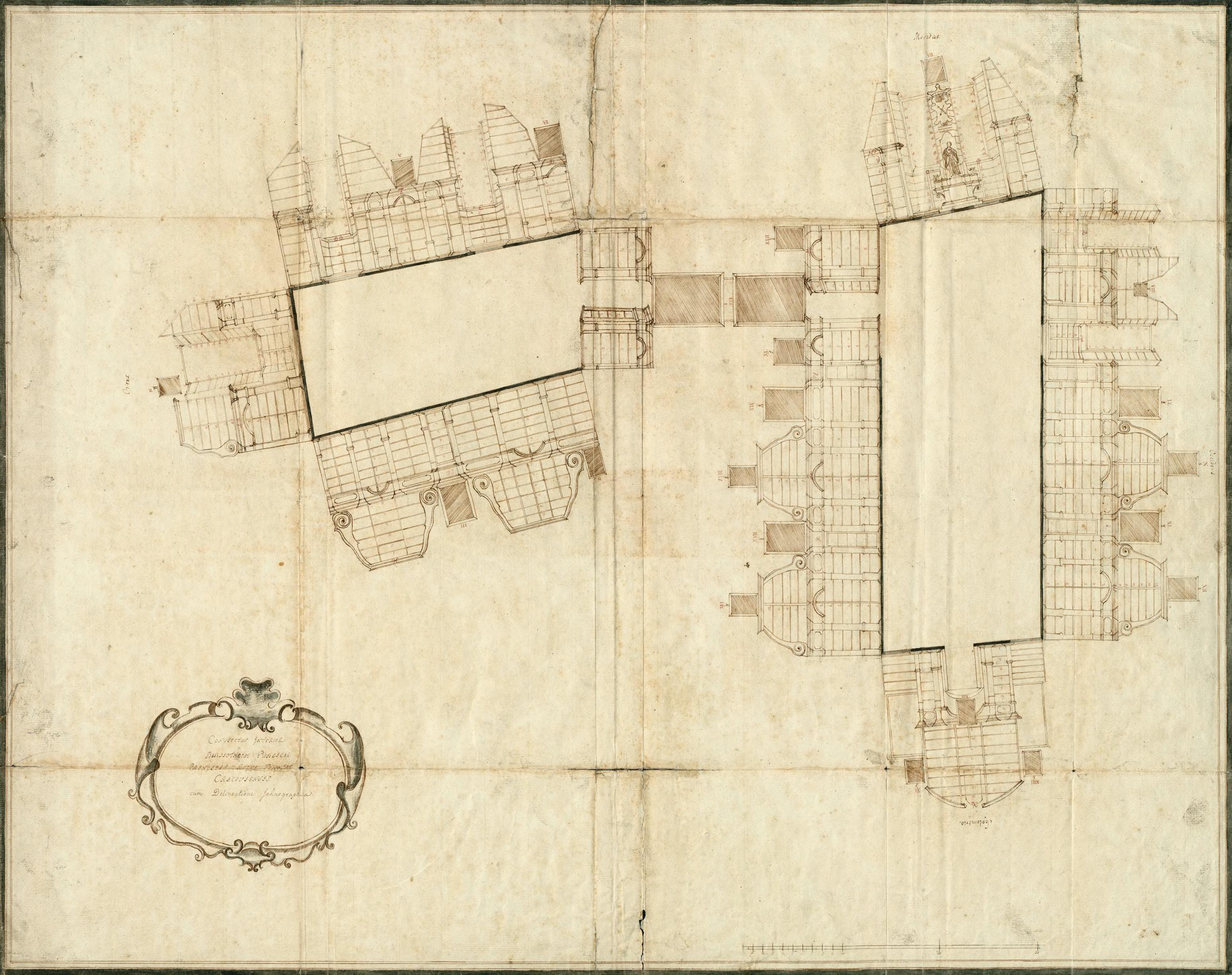 Conspectus interior Bibliothecae Publicae Principis Regni Scholae Cracoviensis cum Delineatione Ichnographica