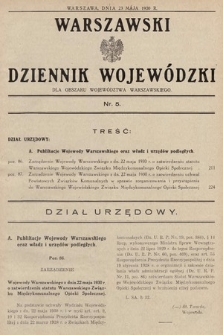 Warszawski Dziennik Wojewódzki : dla obszaru Województwa Warszawskiego. 1930, nr 5