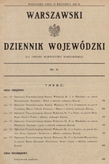 Warszawski Dziennik Wojewódzki : dla obszaru Województwa Warszawskiego. 1930, nr 11