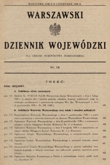 Warszawski Dziennik Wojewódzki : dla obszaru Województwa Warszawskiego. 1930, nr 13