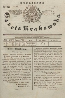 Codzienna Gazeta Krakowska. 1832, nr 72