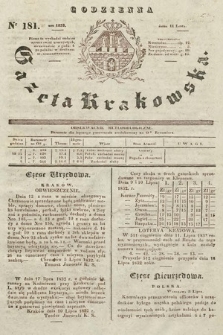 Codzienna Gazeta Krakowska. 1832, nr 181