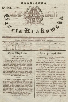 Codzienna Gazeta Krakowska. 1832, nr 183