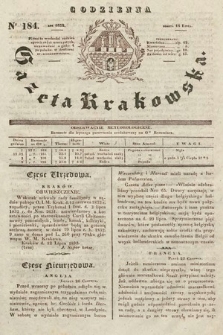 Codzienna Gazeta Krakowska. 1832, nr 184