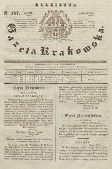 Codzienna Gazeta Krakowska. 1832, nr 187