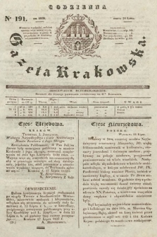 Codzienna Gazeta Krakowska. 1832, nr 191