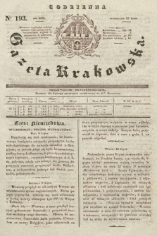 Codzienna Gazeta Krakowska. 1832, nr 193
