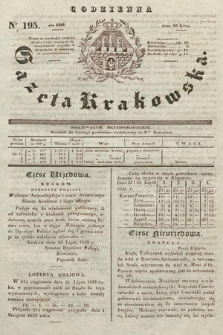 Codzienna Gazeta Krakowska. 1832, nr 195