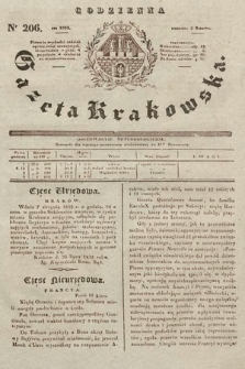 Codzienna Gazeta Krakowska. 1832, nr 206