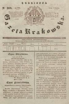Codzienna Gazeta Krakowska. 1832, nr 208
