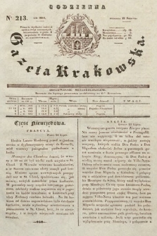 Codzienna Gazeta Krakowska. 1832, nr 213