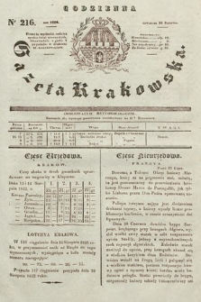 Codzienna Gazeta Krakowska. 1832, nr 216