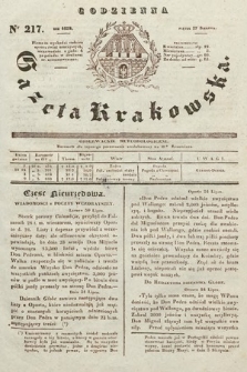 Codzienna Gazeta Krakowska. 1832, nr 217