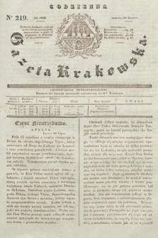 Codzienna Gazeta Krakowska. 1832, nr 219