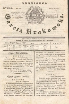 Codzienna Gazeta Krakowska. 1832, nr 315
