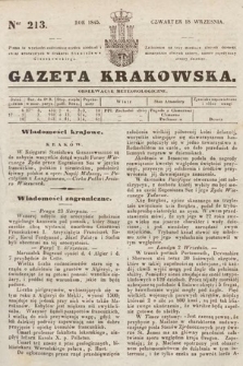Gazeta Krakowska. 1845, nr 213