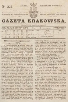 Gazeta Krakowska. 1845, nr 222