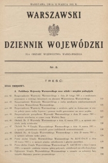 Warszawski Dziennik Wojewódzki : dla obszaru Województwa Warszawskiego. 1931, nr 3