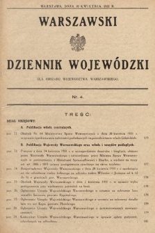 Warszawski Dziennik Wojewódzki : dla obszaru Województwa Warszawskiego. 1931, nr 4