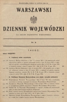 Warszawski Dziennik Wojewódzki : dla obszaru Województwa Warszawskiego. 1931, nr 9