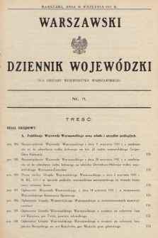 Warszawski Dziennik Wojewódzki : dla obszaru Województwa Warszawskiego. 1931, nr 11