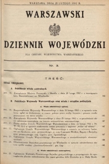 Warszawski Dziennik Wojewódzki : dla obszaru Województwa Warszawskiego. 1932, nr 3