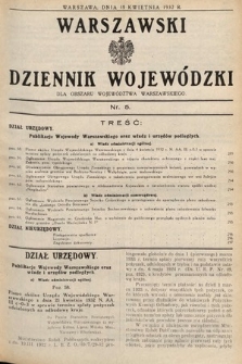 Warszawski Dziennik Wojewódzki : dla obszaru Województwa Warszawskiego. 1932, nr 5