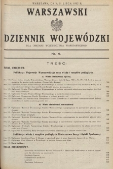 Warszawski Dziennik Wojewódzki : dla obszaru Województwa Warszawskiego. 1932, nr 9