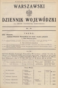 Warszawski Dziennik Wojewódzki : dla obszaru Województwa Warszawskiego. 1932, nr 15