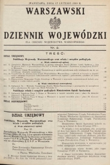 Warszawski Dziennik Wojewódzki : dla obszaru Województwa Warszawskiego. 1933, nr 2