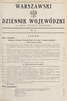 Warszawski Dziennik Wojewódzki : dla obszaru Województwa Warszawskiego. 1933, nr 3