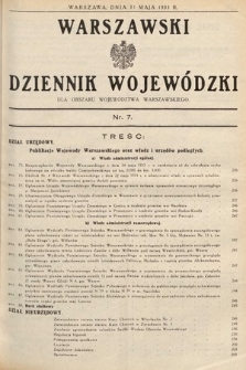 Warszawski Dziennik Wojewódzki : dla obszaru Województwa Warszawskiego. 1933, nr 7