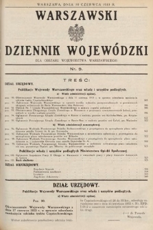 Warszawski Dziennik Wojewódzki : dla obszaru Województwa Warszawskiego. 1933, nr 9