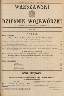 Warszawski Dziennik Wojewódzki : dla obszaru Województwa Warszawskiego. 1933, nr 10