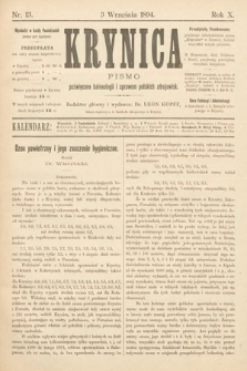 Krynica : pismo poświęcone balneologii i sprawom polskich zdrojowisk. 1894, nr 13