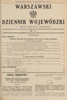 Warszawski Dziennik Wojewódzki : dla obszaru Województwa Warszawskiego. 1933, nr 17