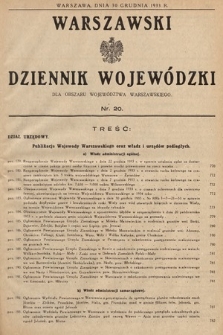 Warszawski Dziennik Wojewódzki : dla obszaru Województwa Warszawskiego. 1933, nr 20