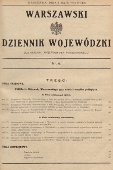 Warszawski Dziennik Wojewódzki : dla obszaru Województwa Warszawskiego. 1934, nr 6