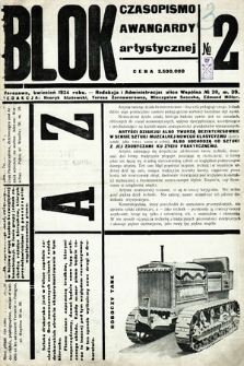 Blok : czasopismo awangardy artystycznej. R. 1, 1924, nr 2