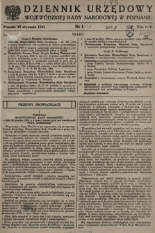 Dziennik Urzędowy Wojewódzkiej Rady Narodowej w Poznaniu. 1951, nr 1