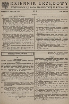 Dziennik Urzędowy Wojewódzkiej Rady Narodowej w Poznaniu. 1951, nr 2