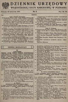 Dziennik Urzędowy Wojewódzkiej Rady Narodowej w Poznaniu. 1951, nr 8