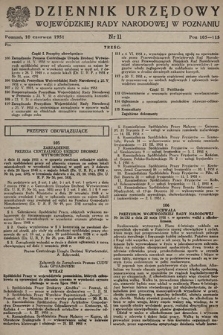 Dziennik Urzędowy Wojewódzkiej Rady Narodowej w Poznaniu. 1951, nr 11