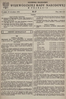 Dziennik Urzędowy Wojewódzkiej Rady Narodowej w Poznaniu. 1951, nr 17
