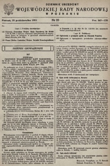 Dziennik Urzędowy Wojewódzkiej Rady Narodowej w Poznaniu. 1951, nr 20