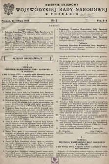 Dziennik Urzędowy Wojewódzkiej Rady Narodowej w Poznaniu. 1955, nr 1