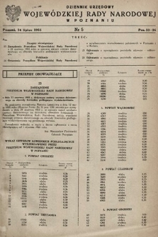 Dziennik Urzędowy Wojewódzkiej Rady Narodowej w Poznaniu. 1955, nr 5