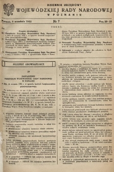 Dziennik Urzędowy Wojewódzkiej Rady Narodowej w Poznaniu. 1955, nr 7